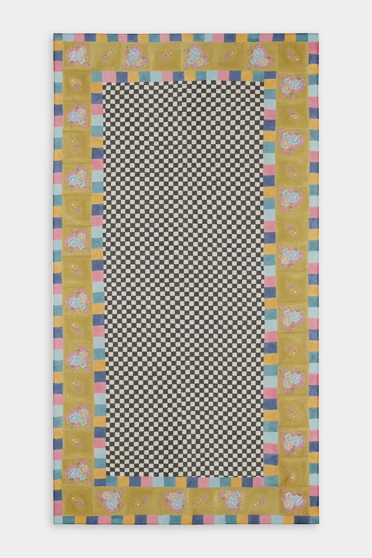 Tablecloth Big Check 180 x 350 in Olive Green