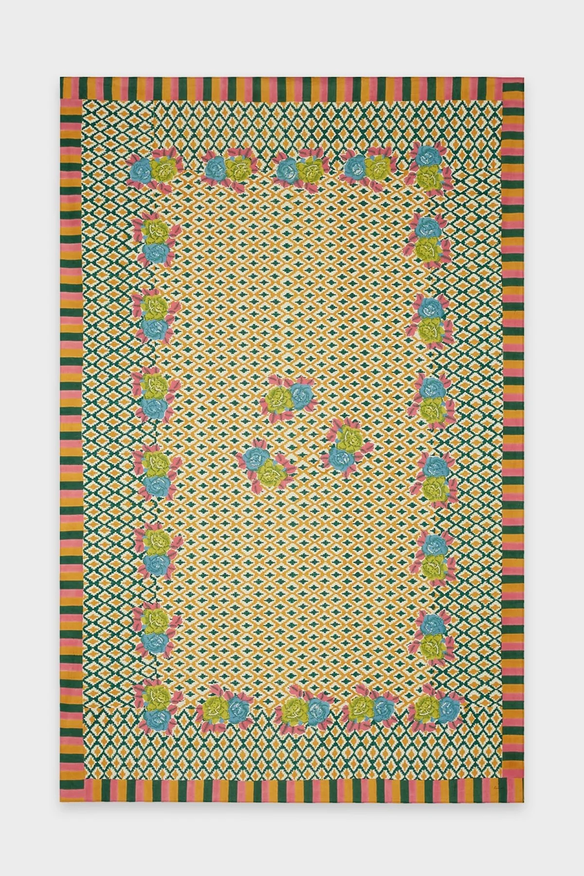 Tablecloth Hima Big Flower 220x350 in Peacock Gold