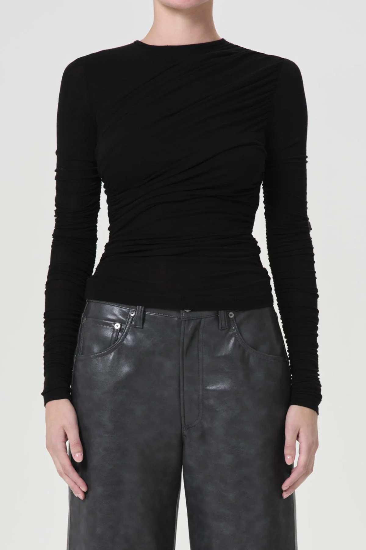 Tania Twist Tee in Black - Image 2