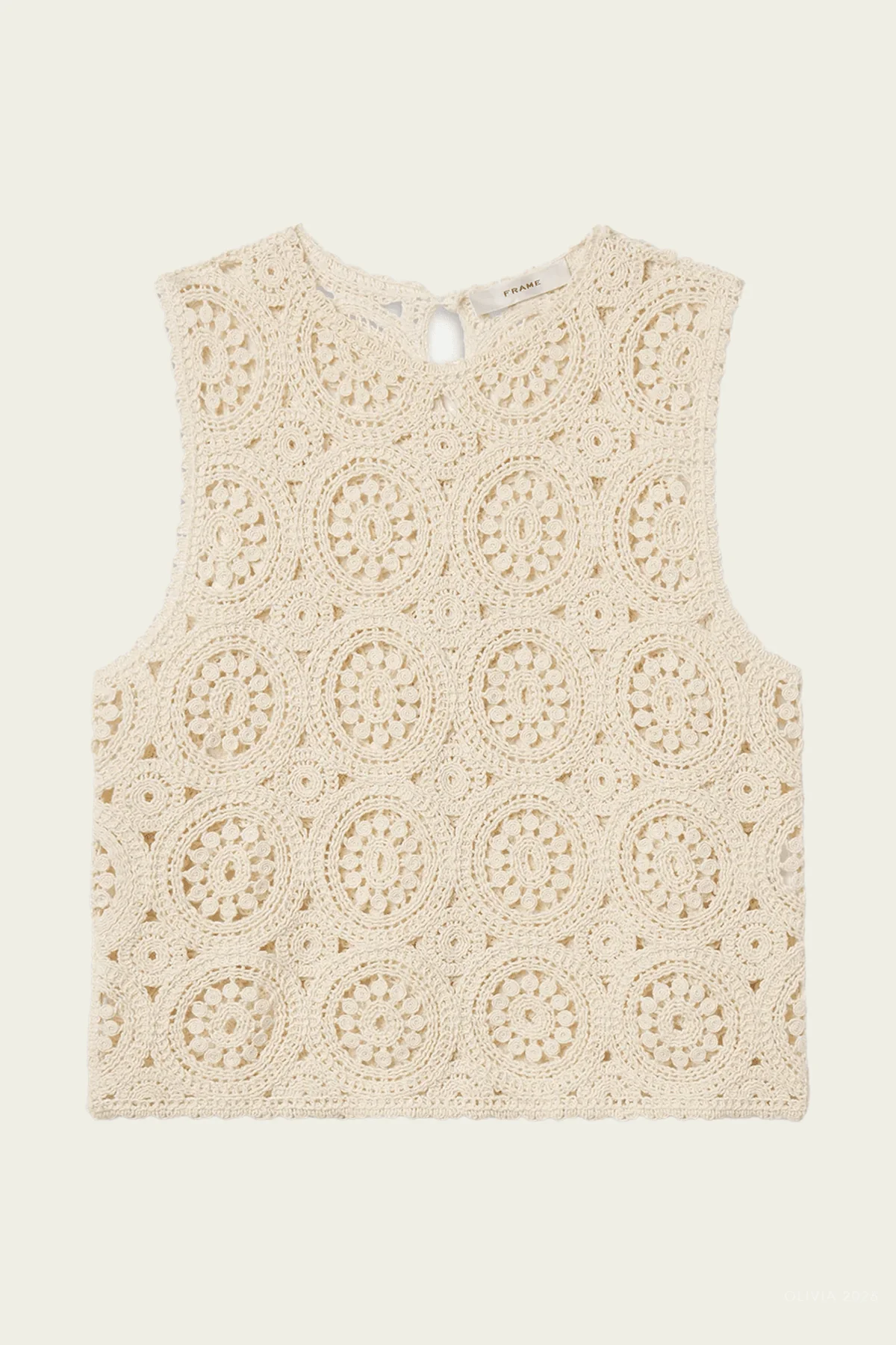 The Crochet Tank in Cream