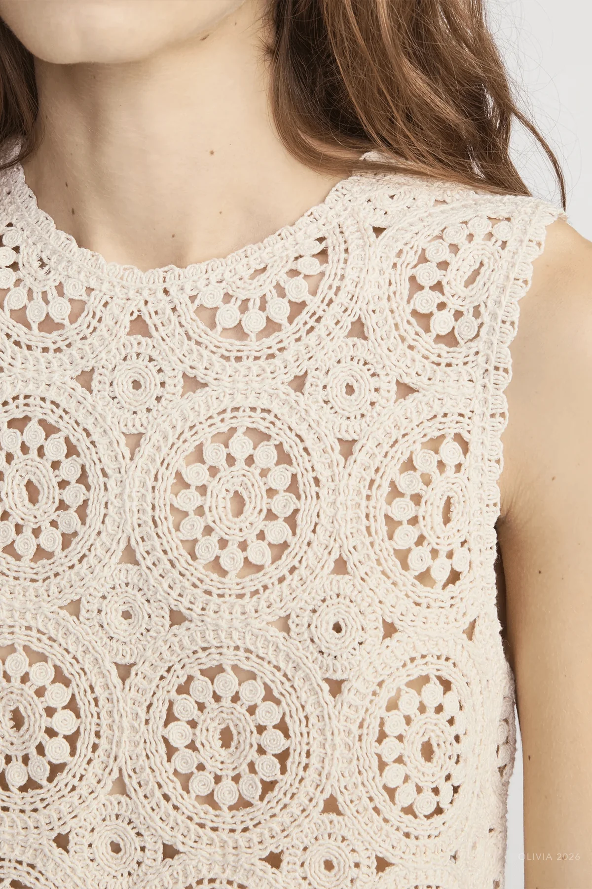 The Crochet Tank in Cream - Image 4
