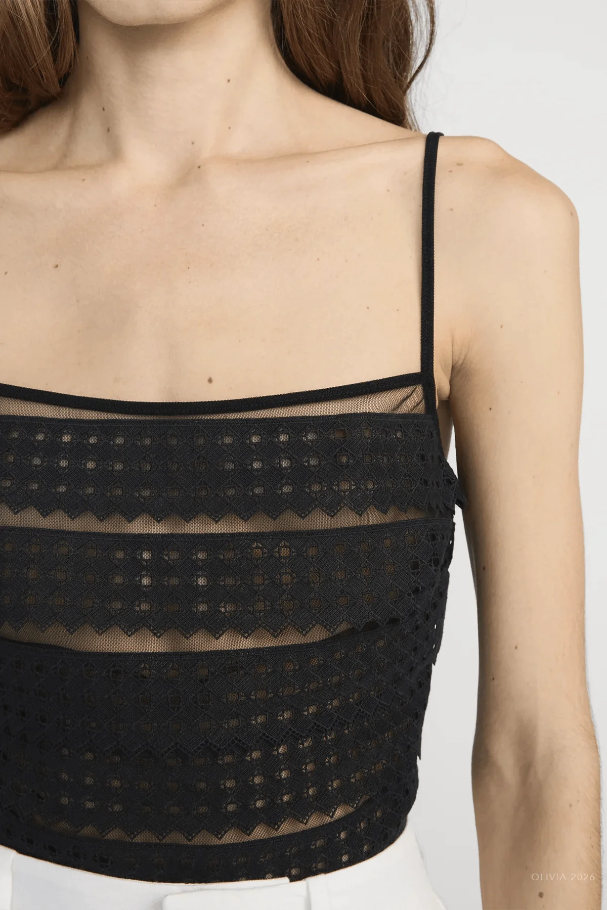 The Lattice Crochet Cami in Black - Image 3