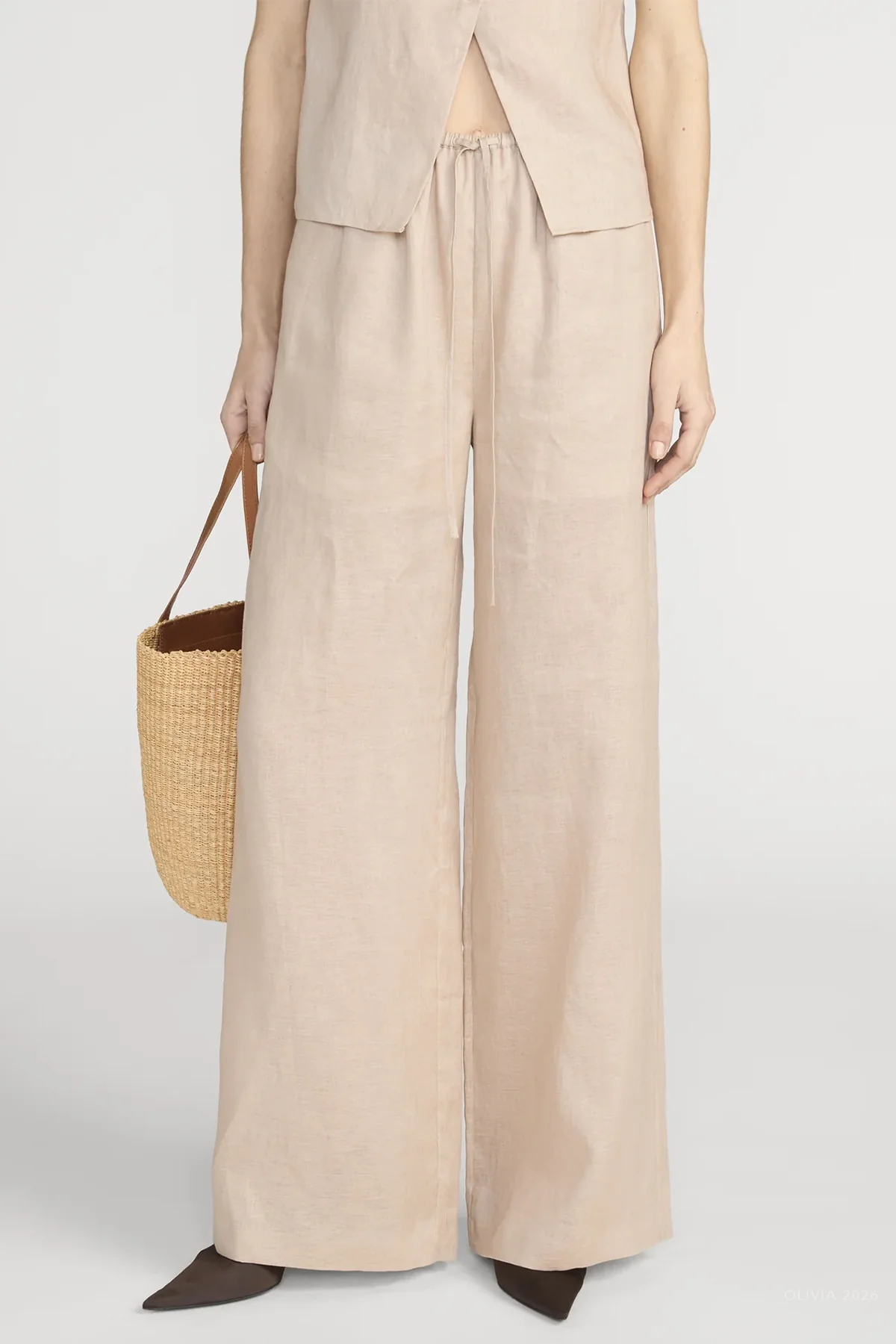 The Linen Lounge Pant in Flax - Image 2