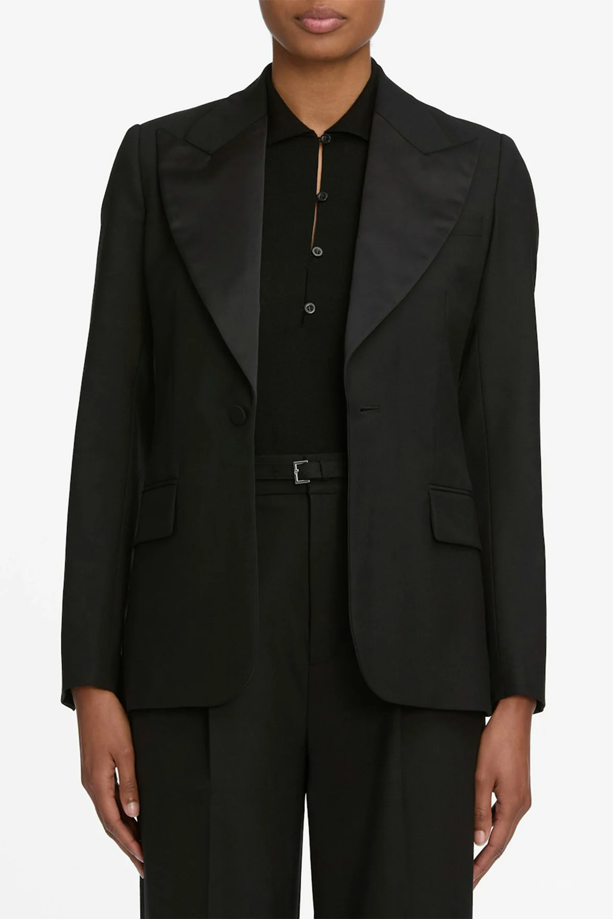 The Peak Lapel Blazer in Black - Image 2