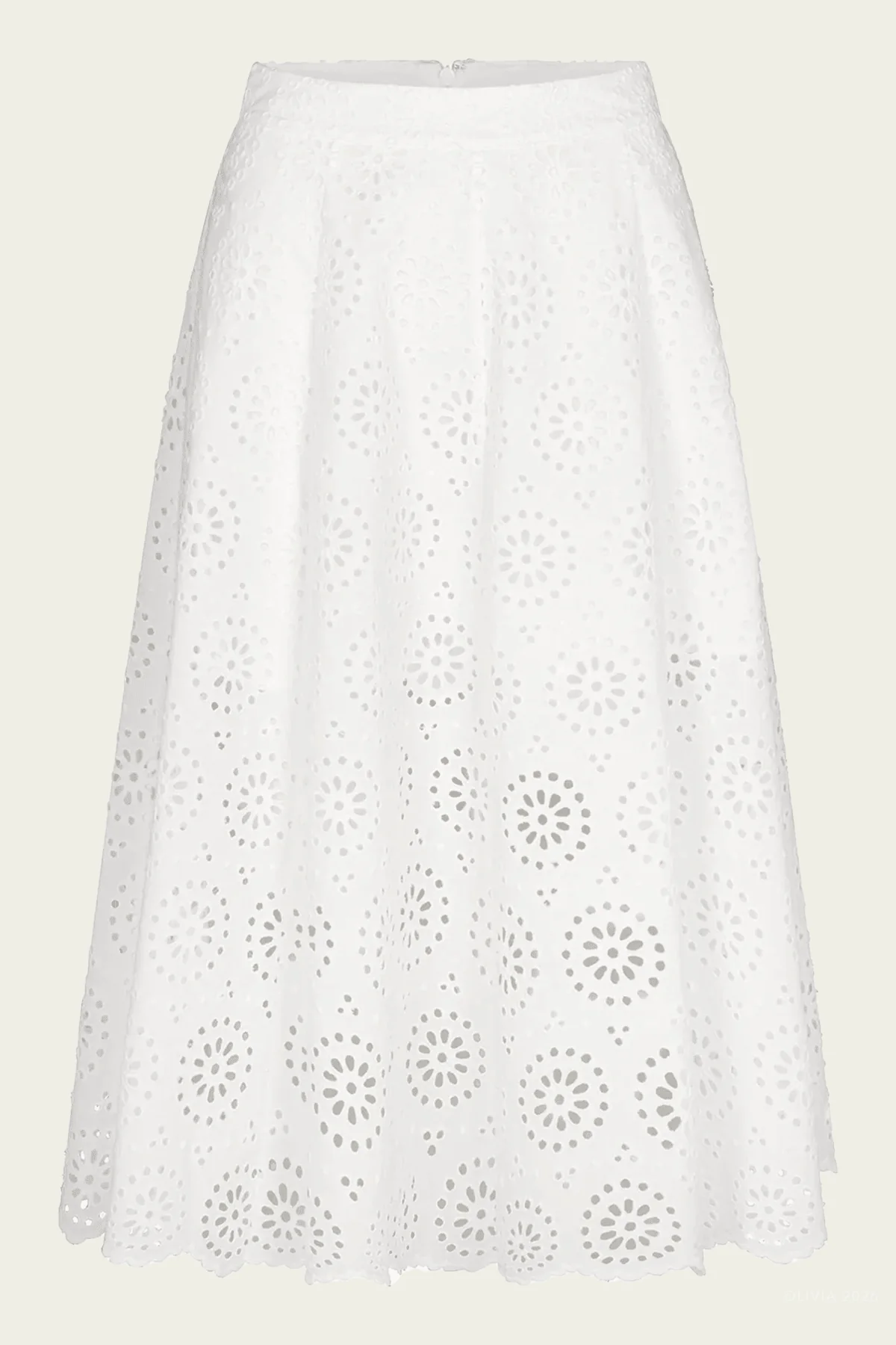 The Solstice Eyelet Skirt in White