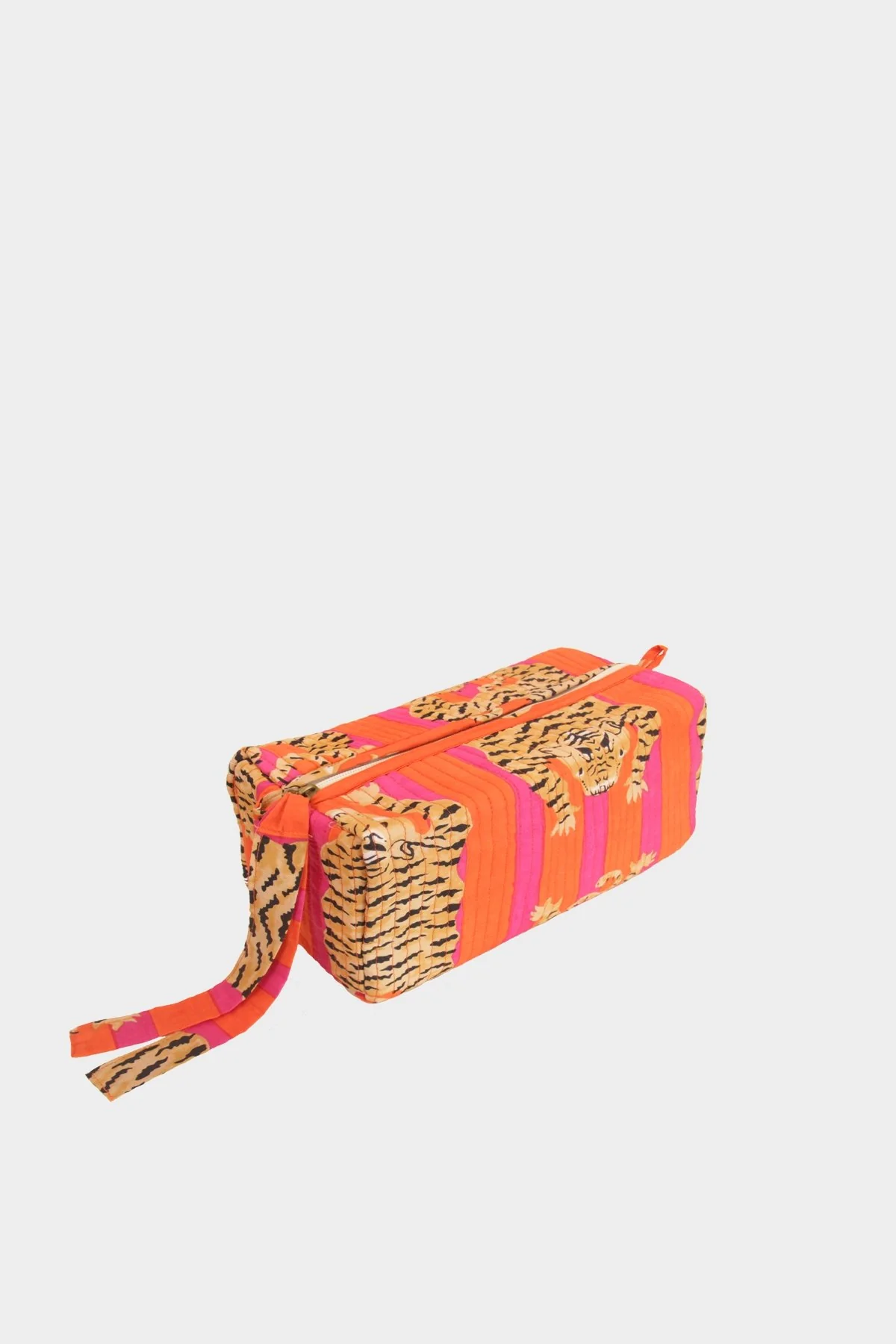 Tiger Color Stripes Pouch in Fuchsia and Orange - Image 2