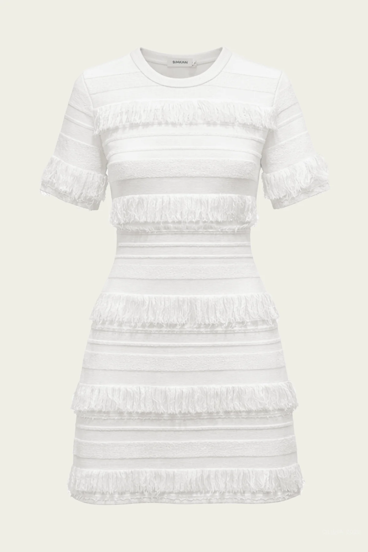 Torrance Knit Mini Dress in Ivory Stripe