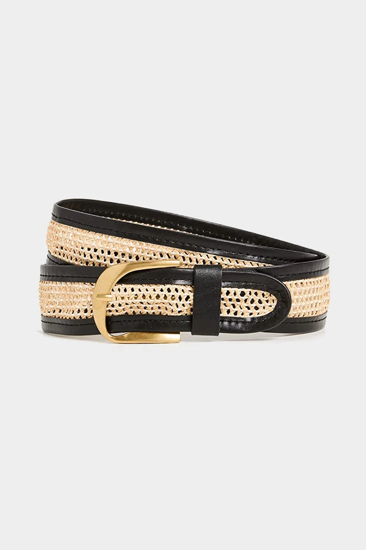 Twist Buckle Crochet Belt in Noir