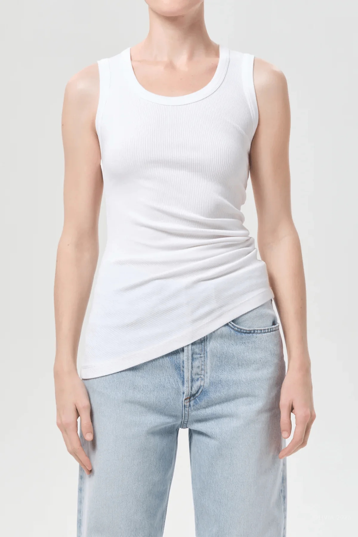 Twisted Poppy Tank in White - Image 2
