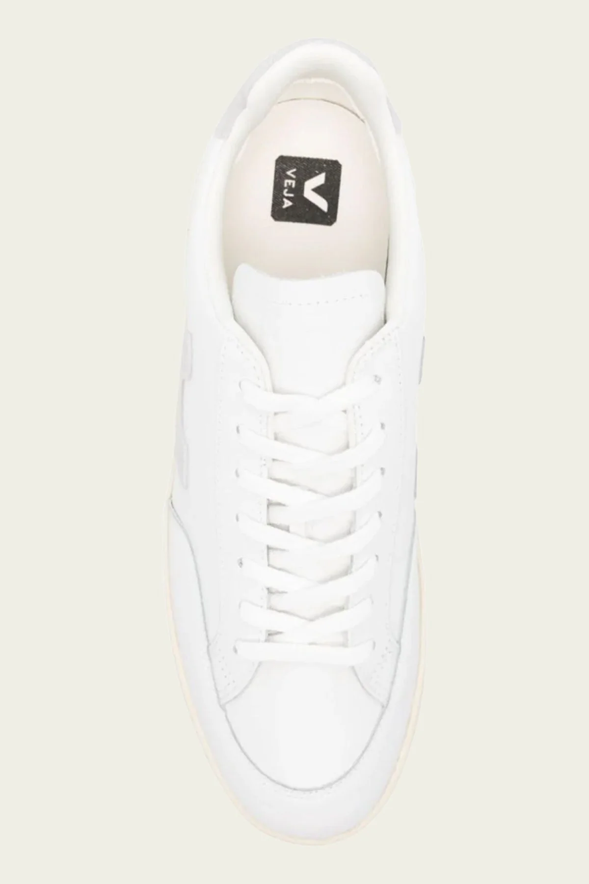 V-12 Leather Men Sneaker in White Light Grey - Image 4