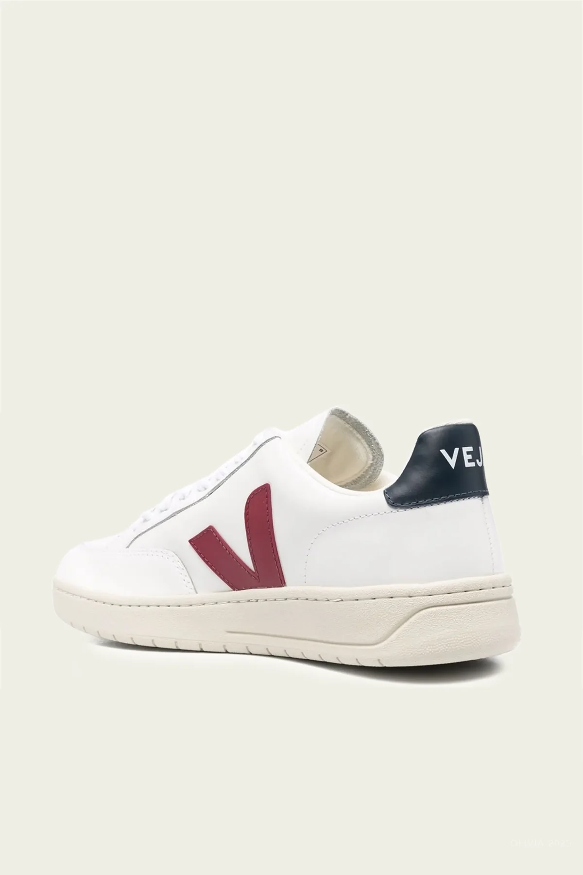 V-12 Leather Men Sneaker in White Marsala Nautico - Image 3