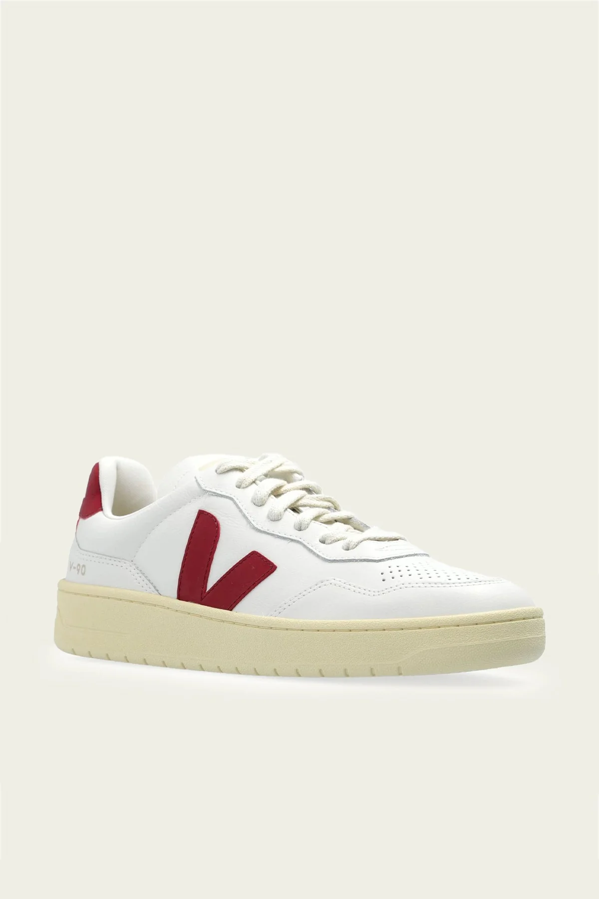 V-90 O.T. Leather Sneaker in White Marsala - Image 2