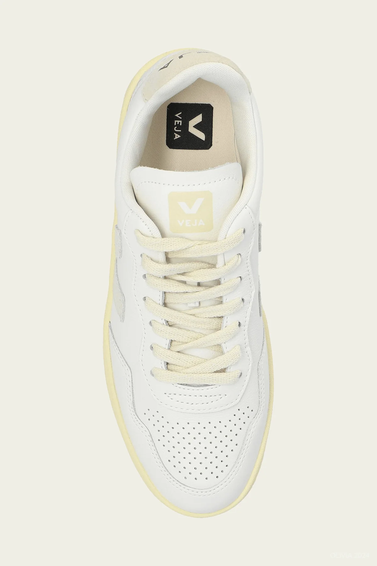 V-90 O.T. Leather Sneaker in White Natural - Image 4