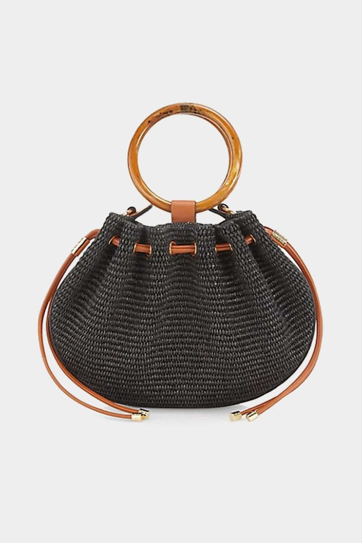 Valeria Small Bamboo Bag in Noir