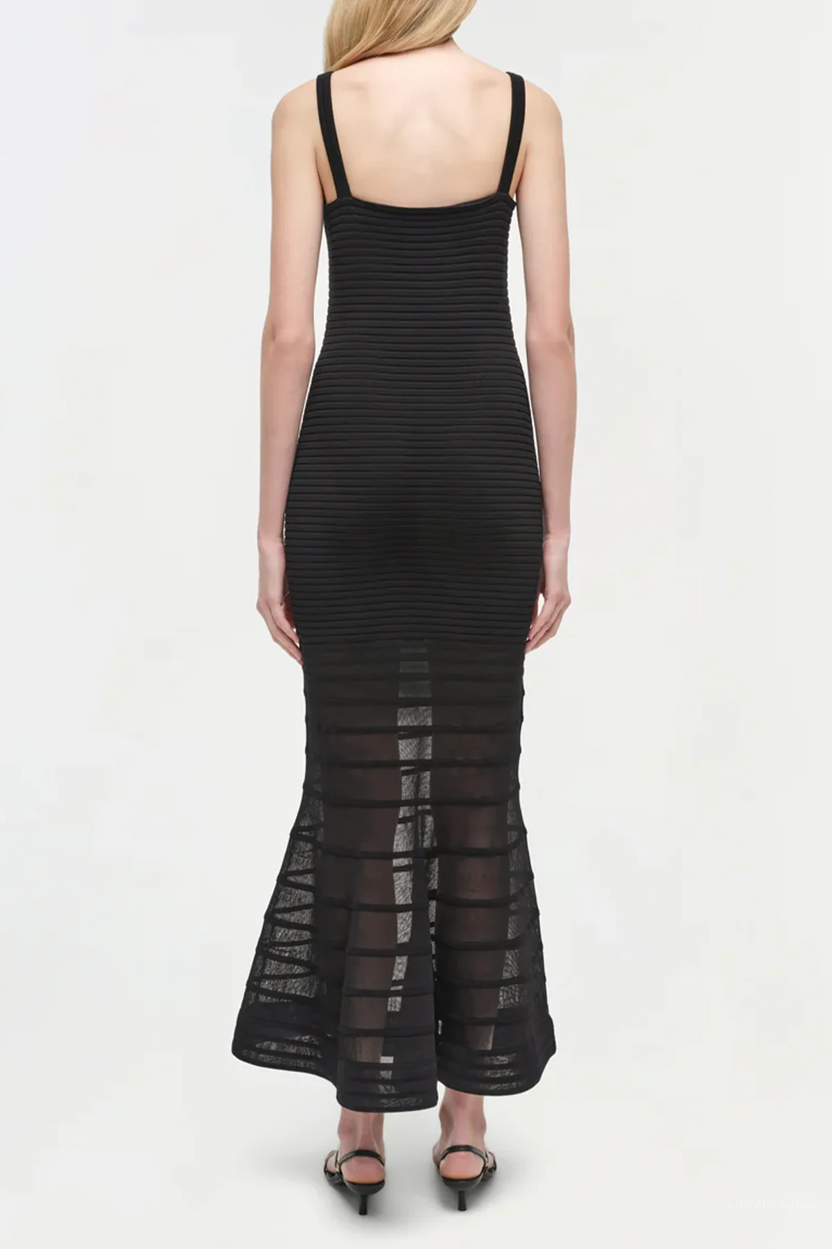 Vallarie Knit Midi Dress in Black - Image 3