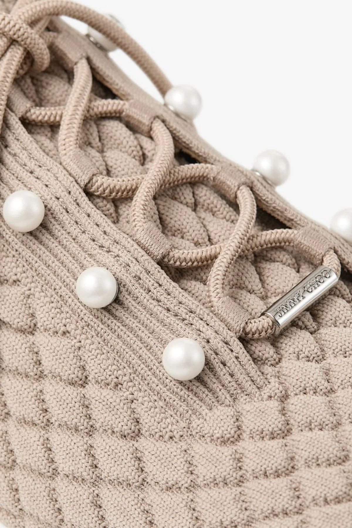 Veles Textured Knit Trainers in X Stone - Image 3