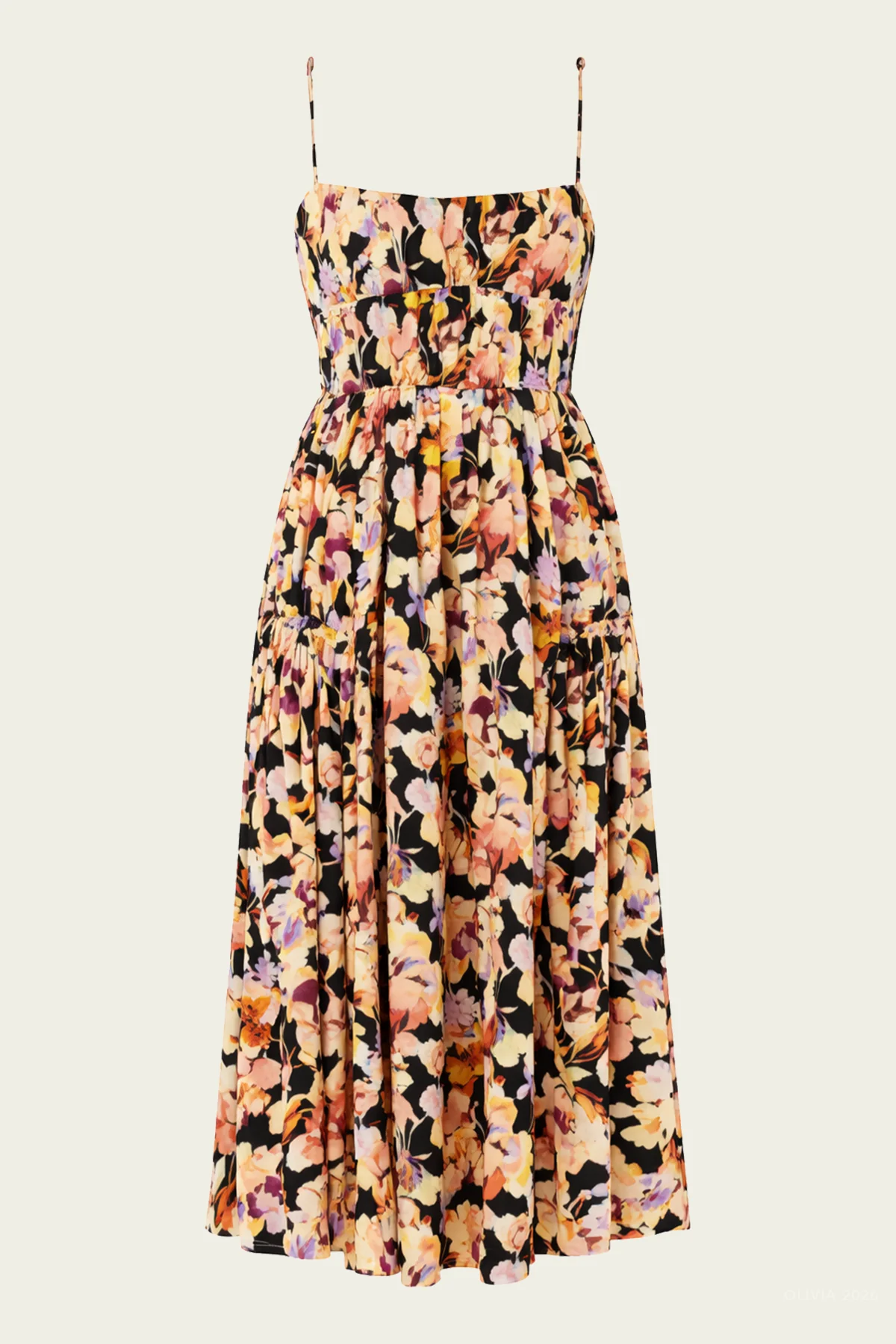 Vidri Cotton Cami Dress in Night Bloom