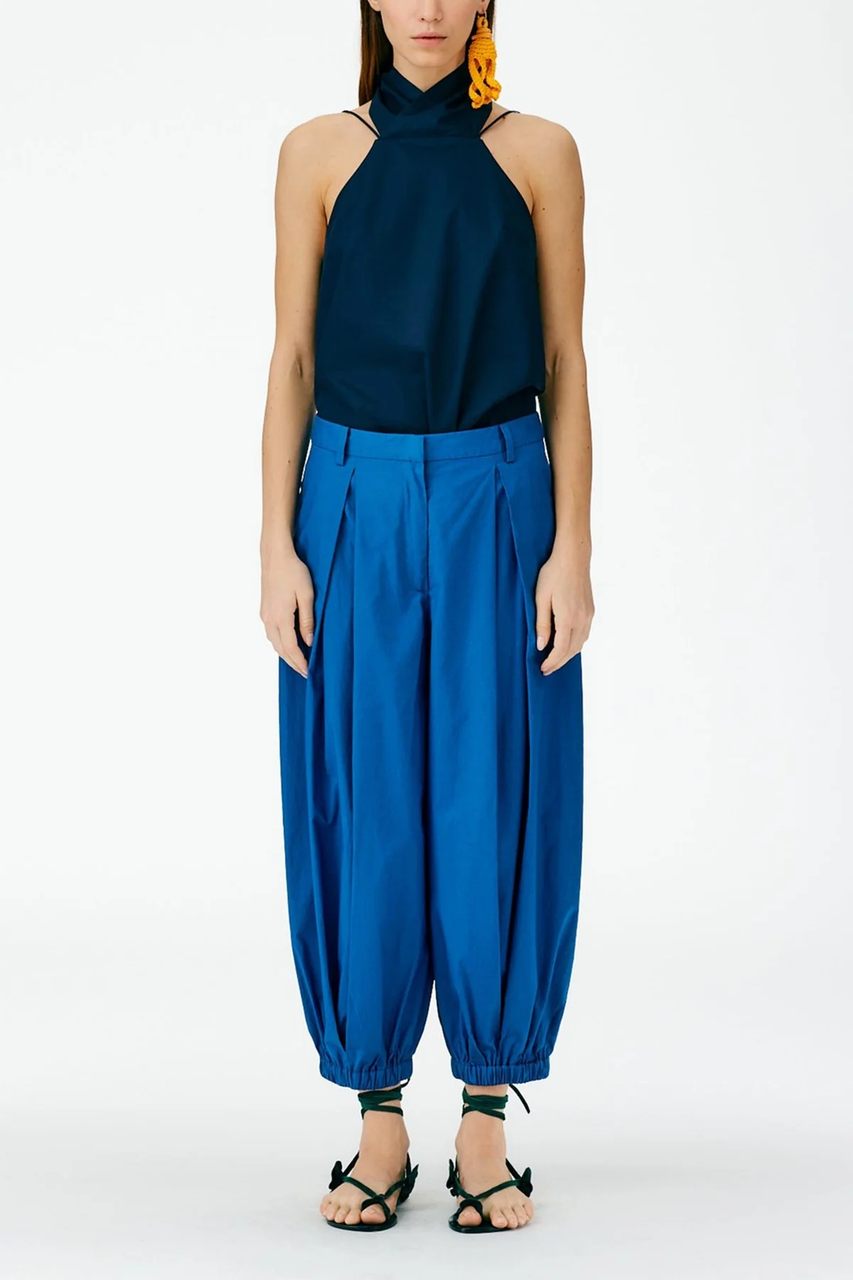 Vintage Cotton Pleated Balloon Pant in Serene Blue - Image 2