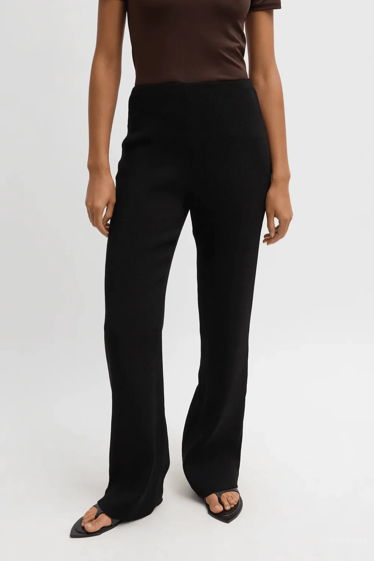 Viscose Plisse Corbit Pant in Black - Image 2
