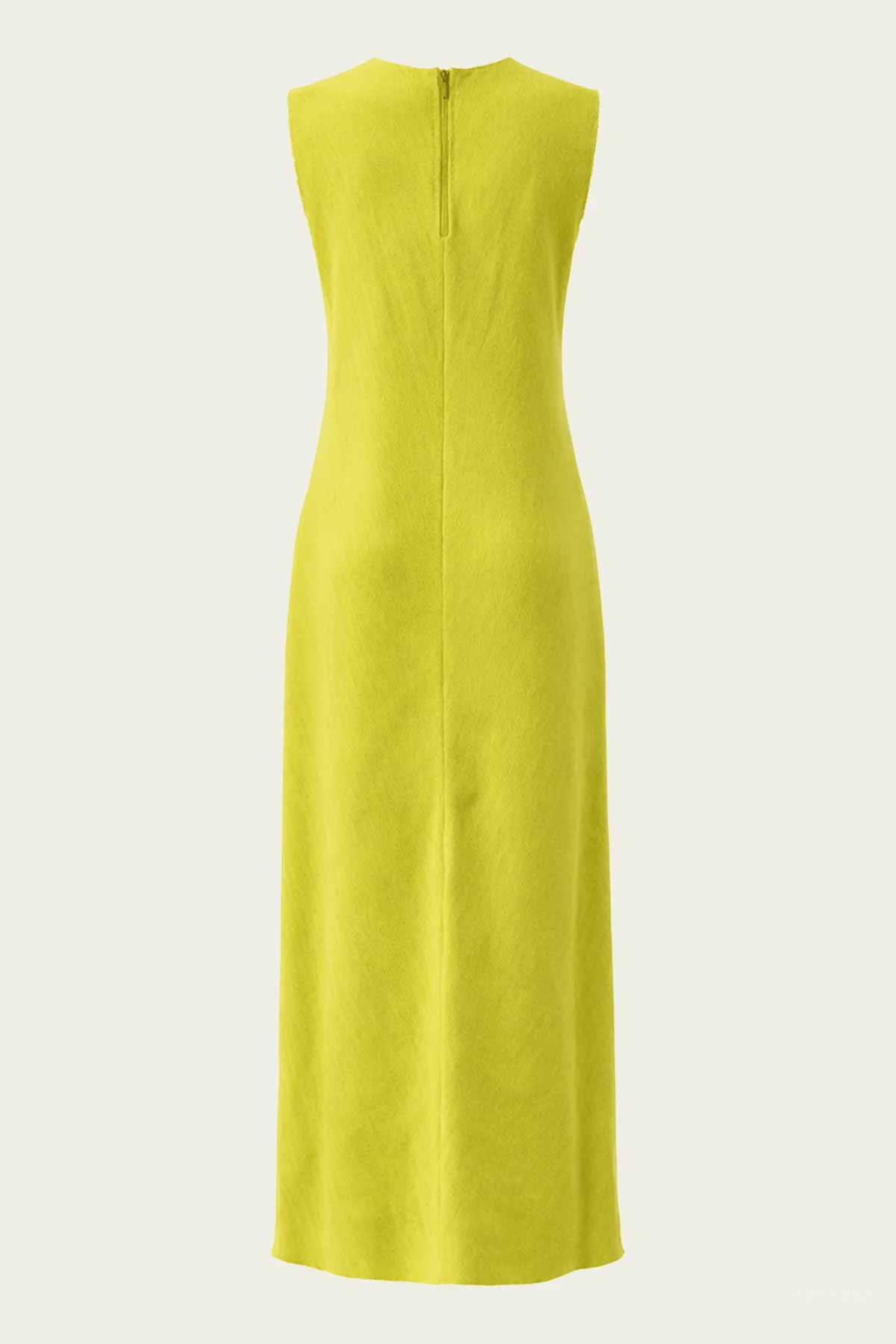 Viscose Plisse Sleeveless Bias Dress in Pea Pod - Image 5