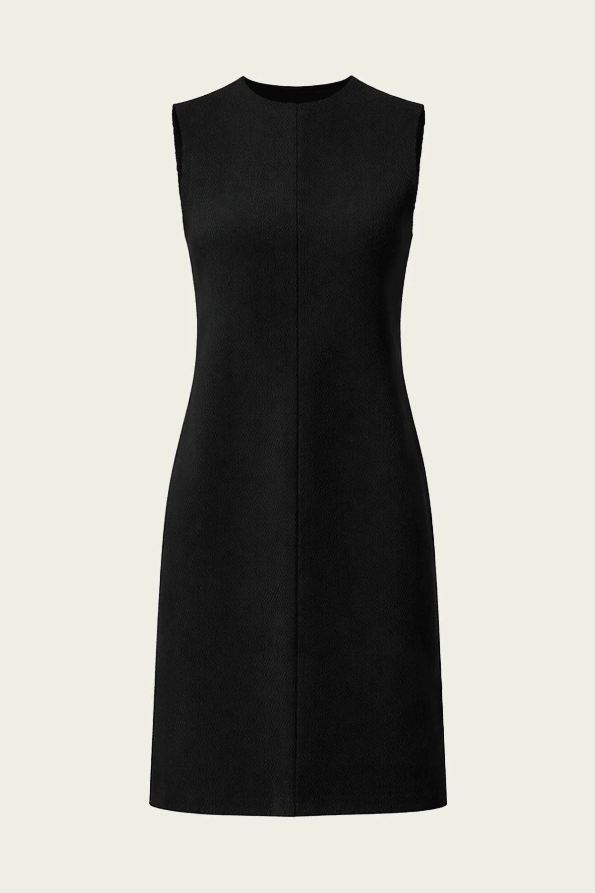Viscose Plisse Sleeveless Bias Short Tunic Dress in Black