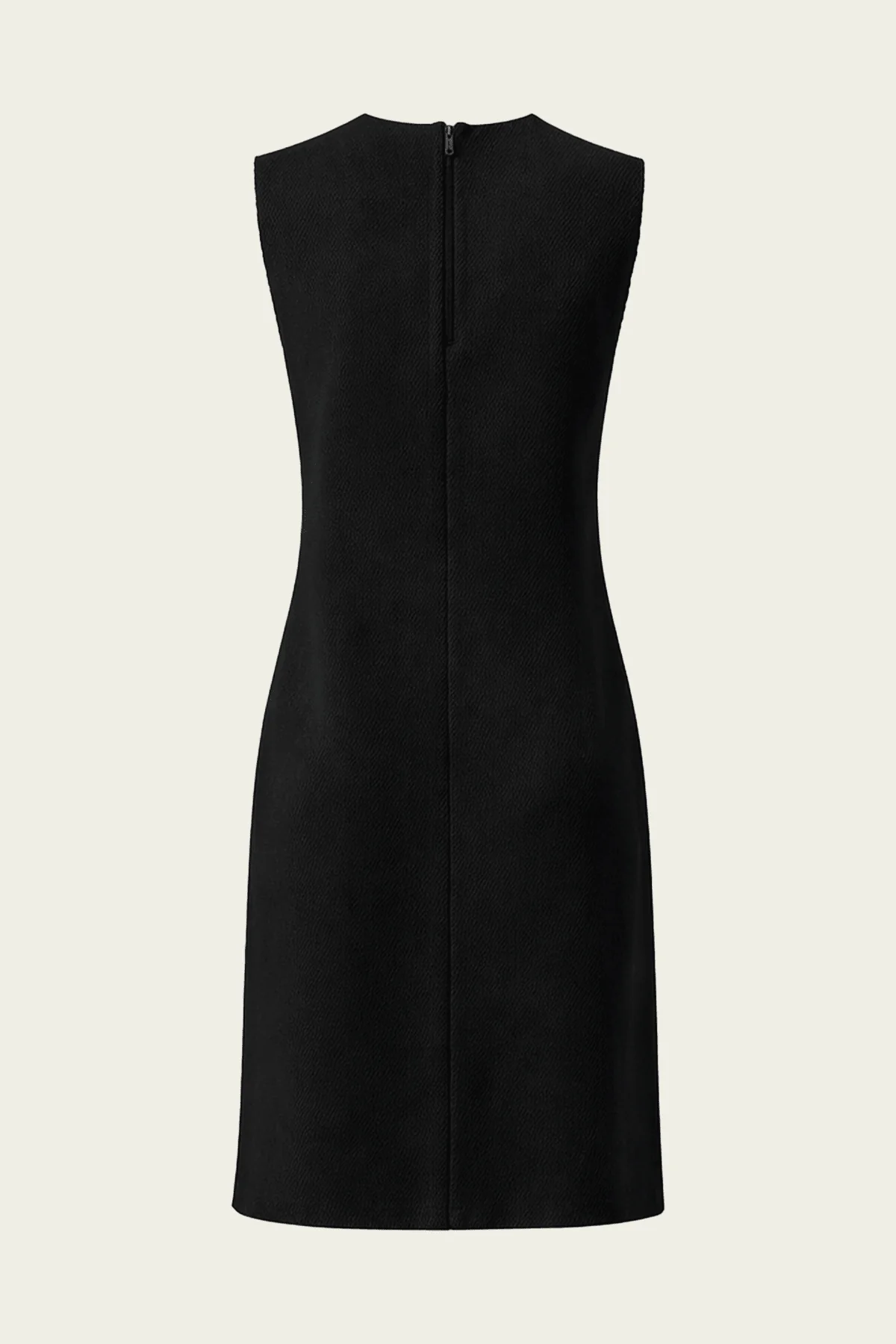 Viscose Plisse Sleeveless Bias Short Tunic Dress in Black - Image 5