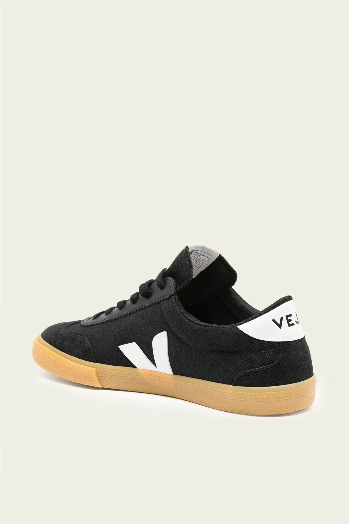 Volley Canvas Men Sneaker in Black White Natural - Image 3