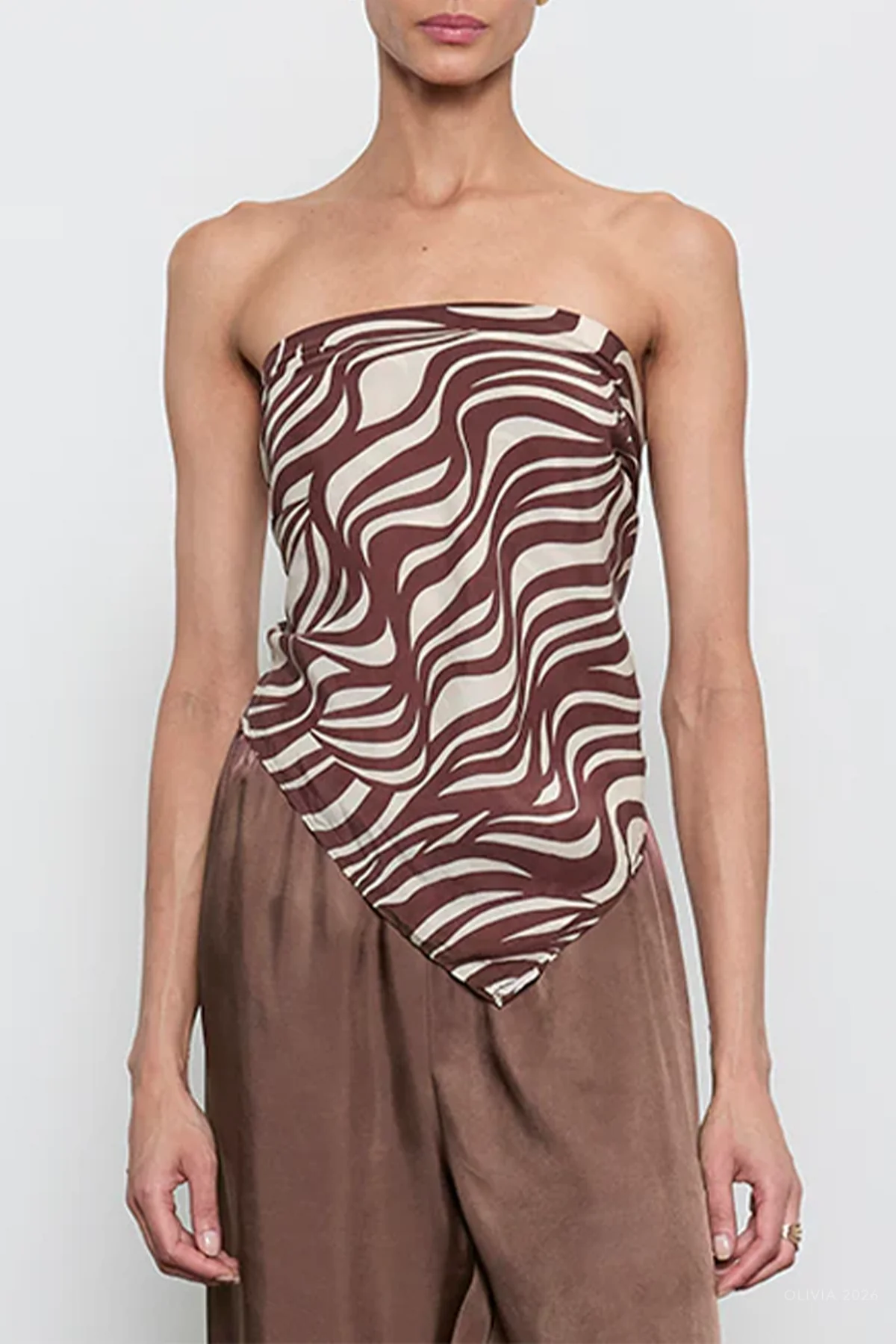 Wave Print Scarf Top in Wave Print - Image 2