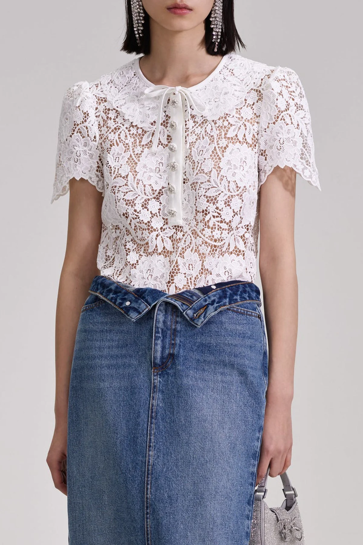 White Cord Lace Top - Image 2