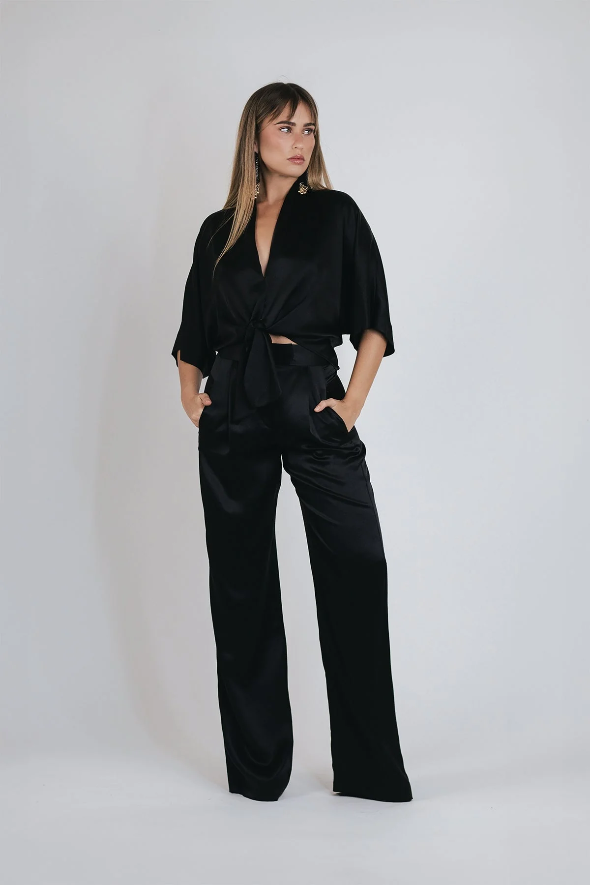 Wide Leg Trouser in Black - Image 2
