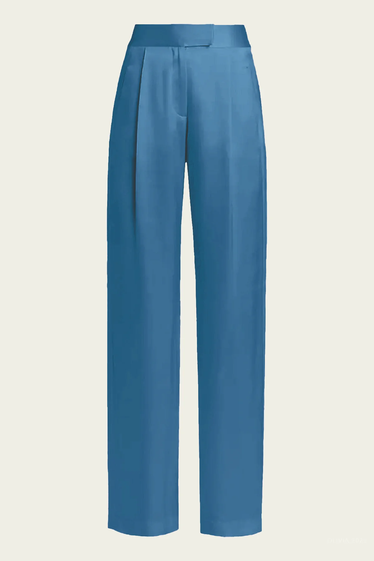 Wide Leg Trouser in Dusty Blue