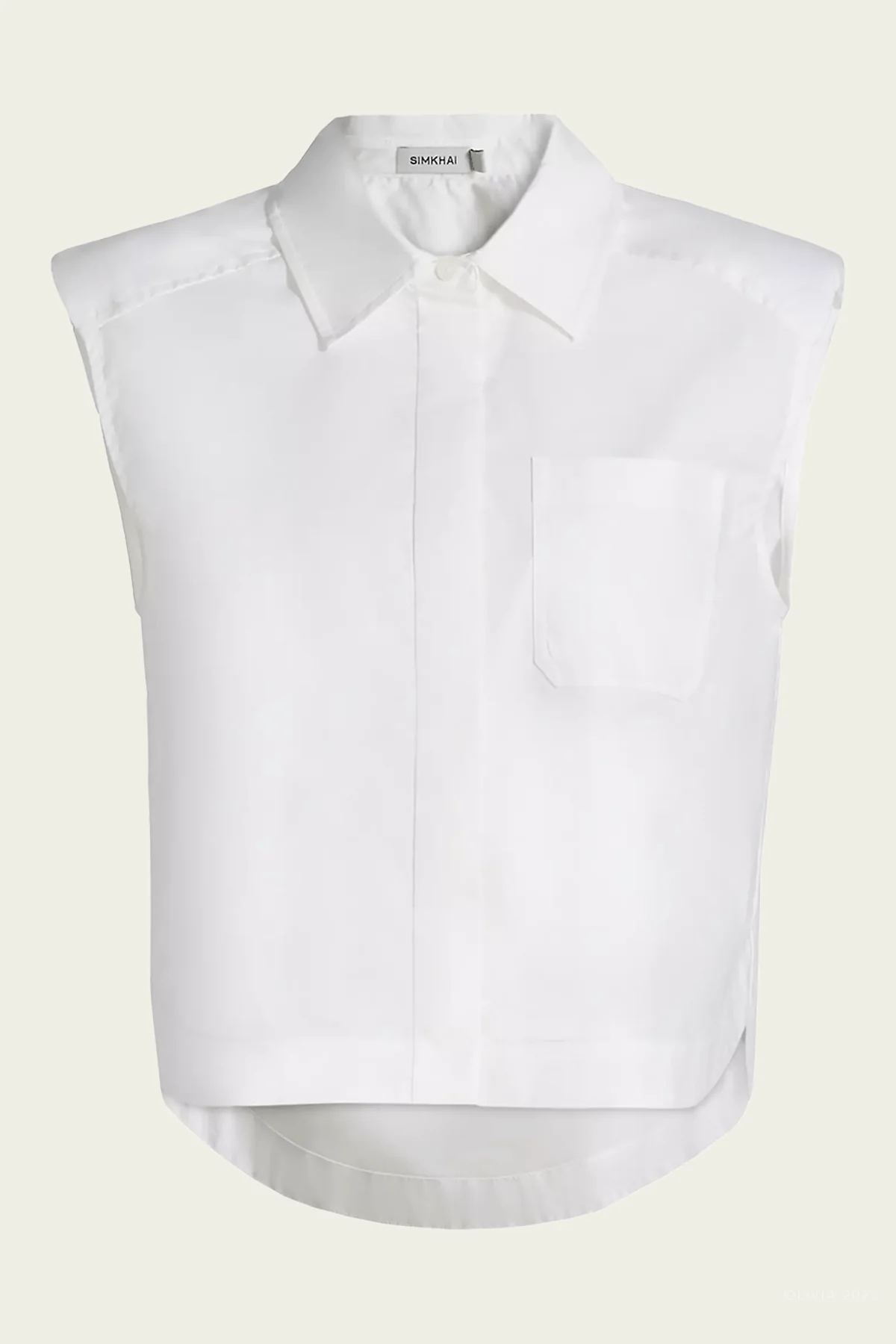 Winslow Cotton Cropped Shirt in White