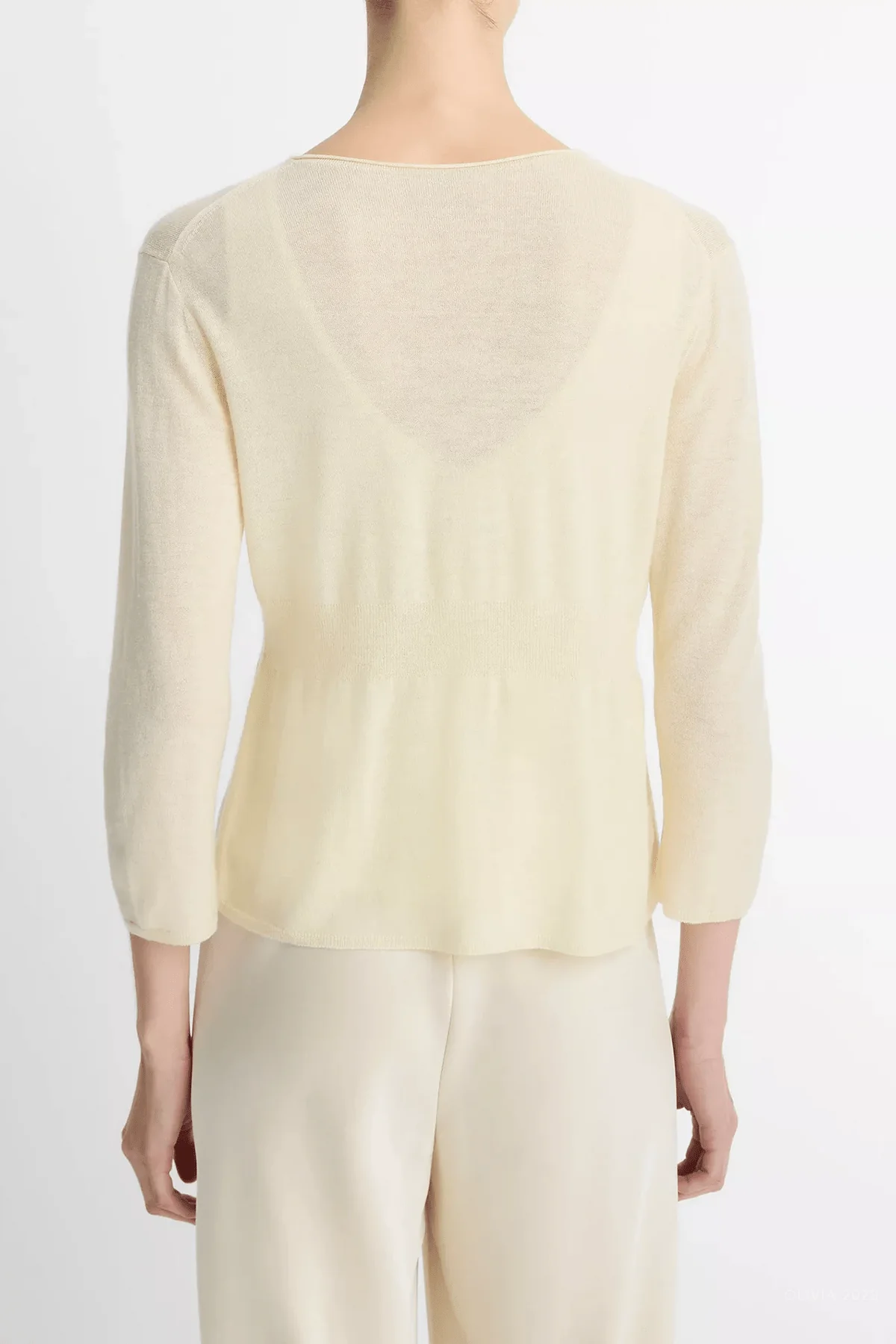 Wool & Cashmere-Blend Cardigan in Dark Vanille - Image 2