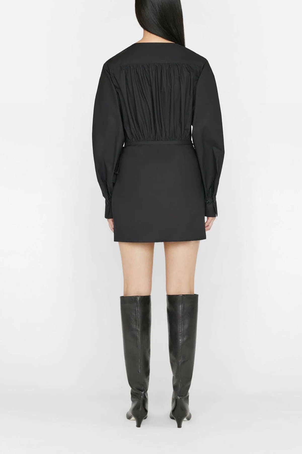 Wrap Mini Dress in Noir - Image 3