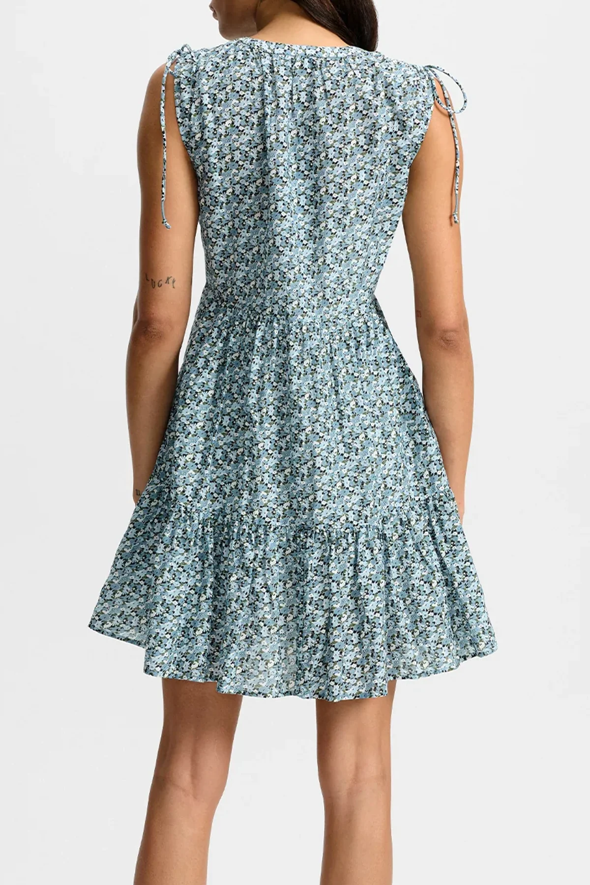 Yulianna Floral Mini Dress in Lake Mist Multi - Image 3
