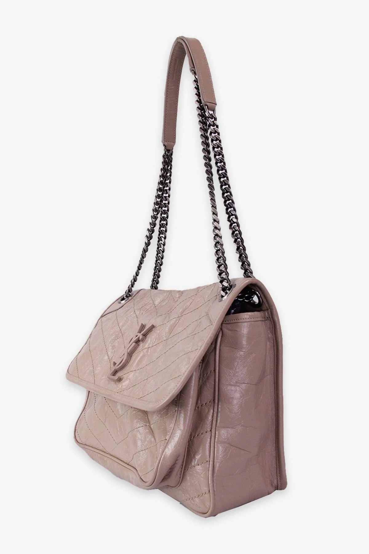 Saint Laurent Patent Taupe Nikki Handbag - Image 2