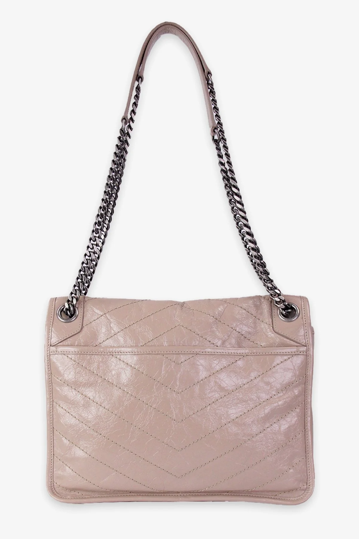 Saint Laurent Patent Taupe Nikki Handbag - Image 3