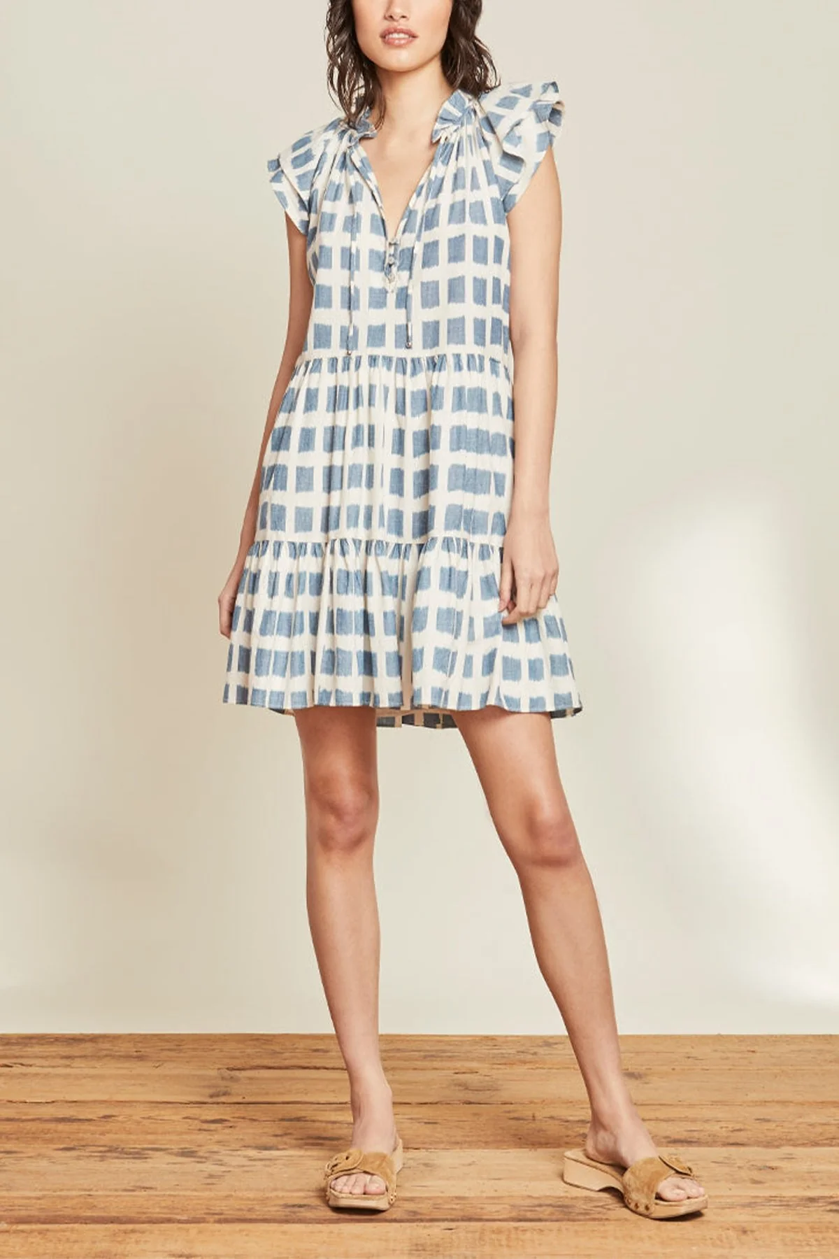 Zee Ikat Dress in Ecru Multi - Image 2